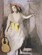 Marie Laurencin Takeing the guitar-s girl oil painting